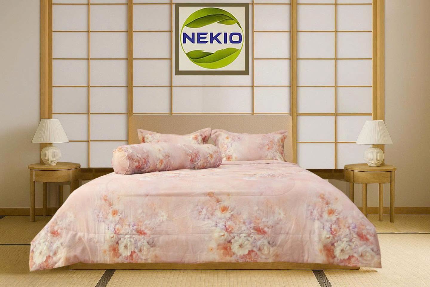 Bộ chăn ga Modal gỗ sồi Nekio Hoa 3D
